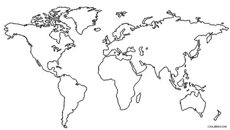 World Map With Countries Labeled Coloring Page