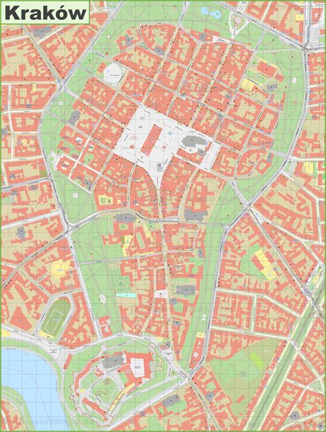 Kraków old town map