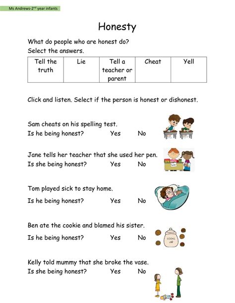 Printable Honesty Worksheets Pdf | Printable Worksheets