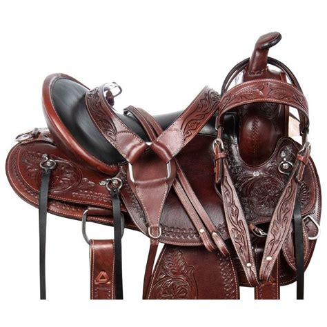 Gaited Bars Western Leather Comfortable Pleasure Trail Horse Saddle Tack Set 111031G