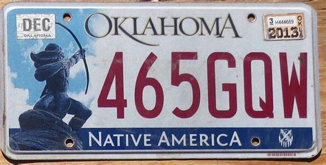 2013 Oklahoma vg+ | Automobile License Plate Store: Collectible License ...