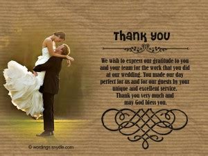 Wedding Thank You Notes – Wordings and Messages