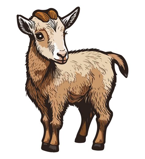 cute baby goat cartoon style 22584093 PNG