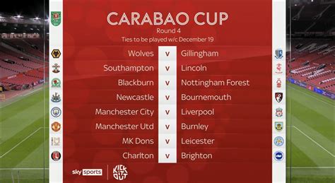 [Official] Carabao Cup Fourth Round Draw. : r/soccer