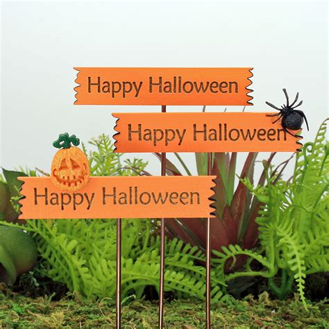 Happy Halloween Sign, Halloween Garden, Fairy Garden Miniature