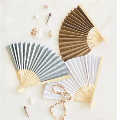 Paper Hand Fans | Paper hand fans, Beach theme wedding favors, Wedding fans