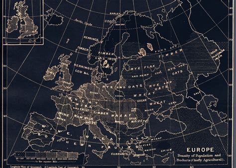 'Europe vintage glowing map' Poster by Vardi Creations | Displate