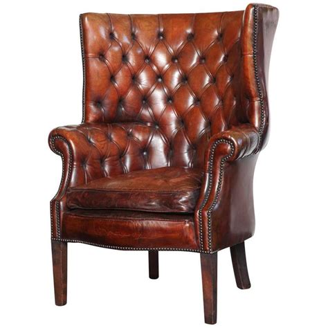 Georgian Style Leather Library Chair at 1stdibs