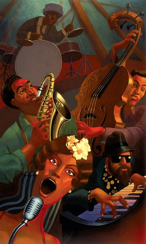 Jazz Band Art Print | Justin BUA | Urban Art | Jazz painting - BUA Inc.