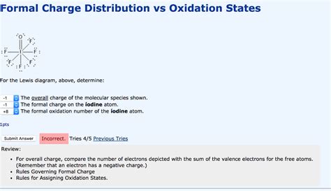 Solved Formal Charge Distribution vs Oxidation States : F | Chegg.com