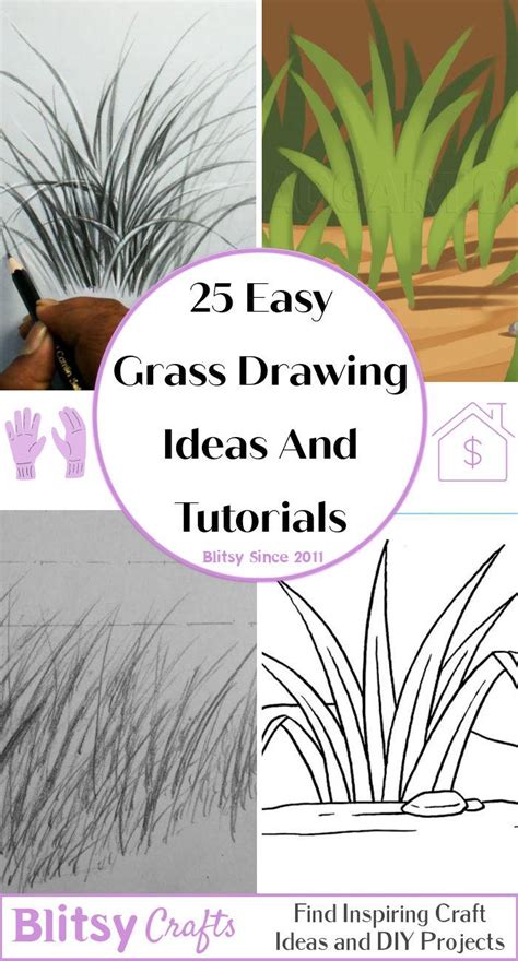 25 Easy Grass Drawing Ideas - How to Draw Grass - Blitsy