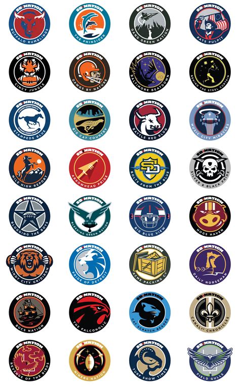 New SB Nation NFL logos | Nfl logo, Nfl team colors, Football logo design