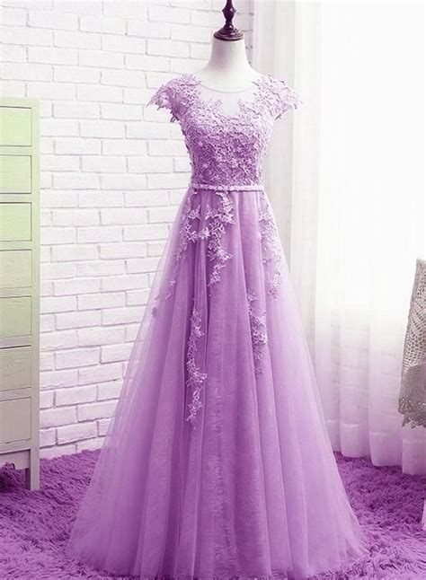 Beautiful Light Purple Long Party Dress, A-line New Prom Gown | Purple ...