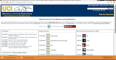 uci machine learning repository adalah - Lucien Bender