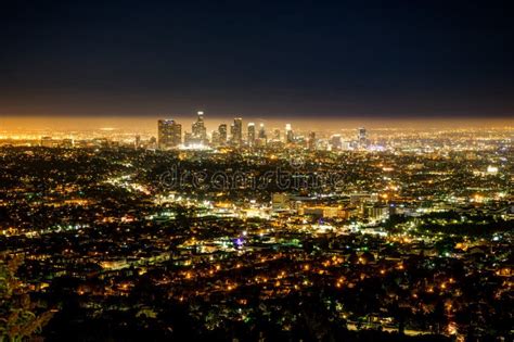 Los Angeles LA City Night View from Griffith Observatory Stock Image ...