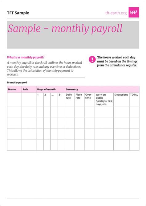 FREE 31+ Payroll Samples & Templates in MS Word | MS Excel | Pages | Numbers | Google Docs ...