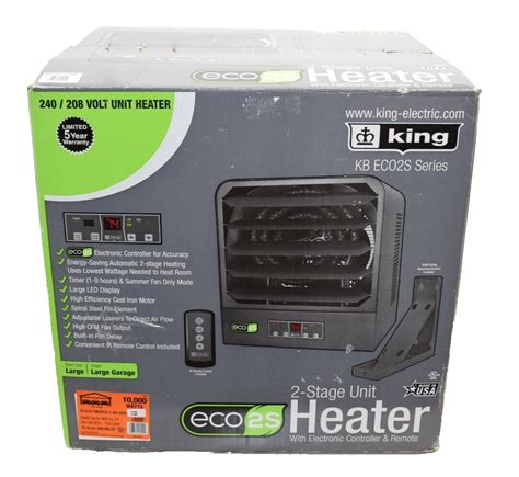 King Electric Garage Heater, 34,100 BTU, 10,000 Watts, Model# KB2410-1 ...