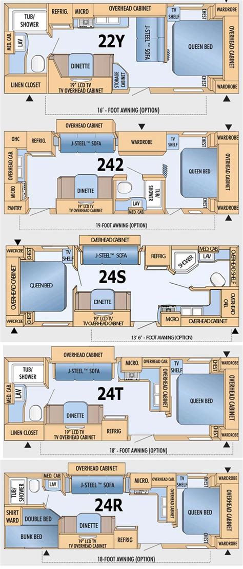 Jayco Jay Feather travel trailer floorplans