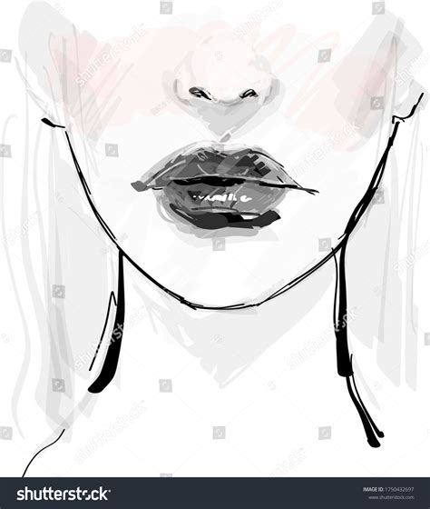 Bottom Part Girl Face Without Eyes Stock Vector (Royalty Free) 1750432697 | Shutterstock