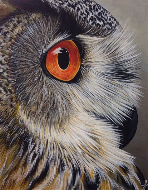 Owl painting #acrylic www.jennifernoseworthy.com | Bird painting acrylic, Animal paintings, Owl ...