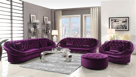 Romanus Living Room Set (Purple) by Coaster Furniture | FurniturePick