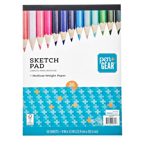 Pen + Gear Medium Weight Paper Sketch Pad, 50 Sheets, 9" x 12" - Walmart.com