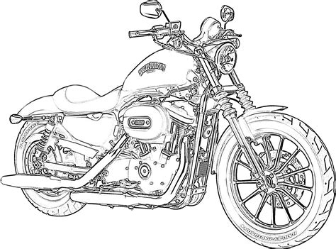 Easy Harley Motorcycle Coloring Pages Coloring Pages