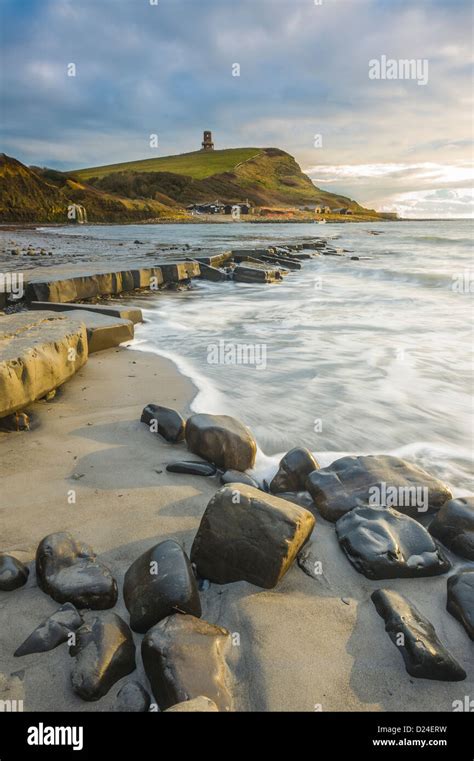 Kimmeridge ledges at sunset Kimmeridge Bay Jurassic Coast Dorset UK ...