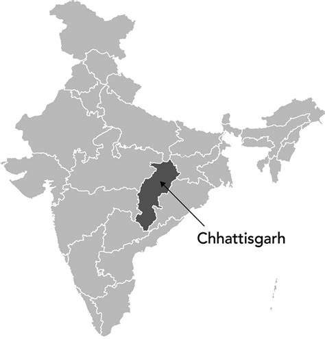 Map Of Chhattisgarh In India - Birdie Sharline