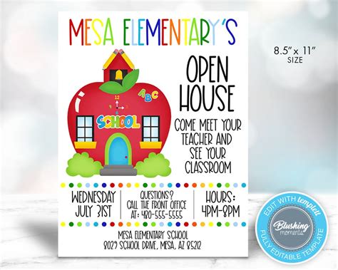 EDITABLE School Flyer, School Open House Poster Sign, PTO Back to ...