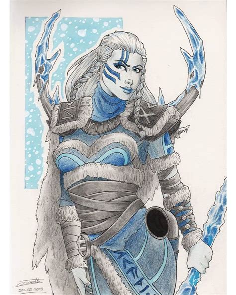 Fan art of Skadi, Goddess of Winter (From SMITE) #art #fanart #colorpencil #sketchbook #sketch # ...