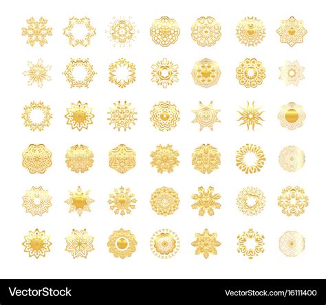 Ornamental gold symbols set Royalty Free Vector Image