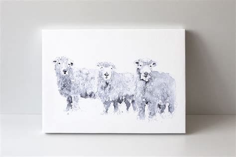 Sheep Canvas - Hand signed Abstract Canvas Print of original ...