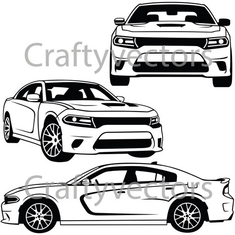 Dodge Charger 2015 Vector File | Etsy