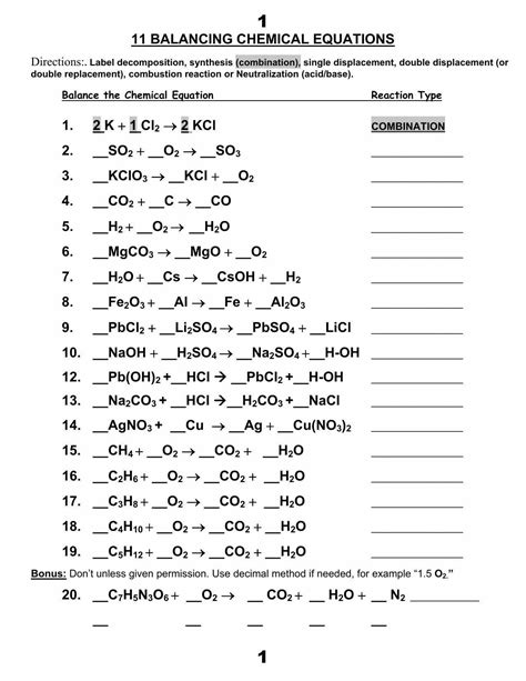 Synthesis And Decomposition Reactions Worksheet Answers — db-excel.com