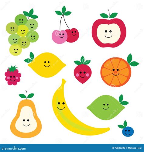 Fruit with faces clipart stock illustration. Illustration of banana ...