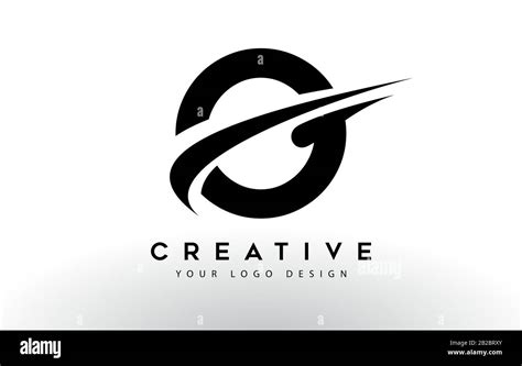 Creative O Letter Logo Design with Swoosh Icon Vector Illustration ...