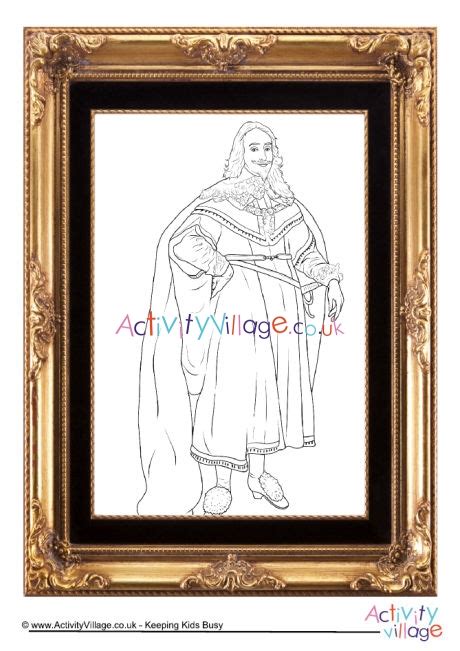 King Charles I Portrait Colouring Page