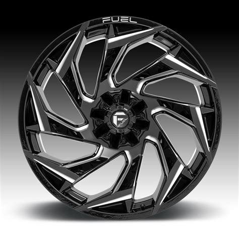 Fuel Reaction D753 Gloss Black Milled Custom Truck Wheels Rims - D753 ...