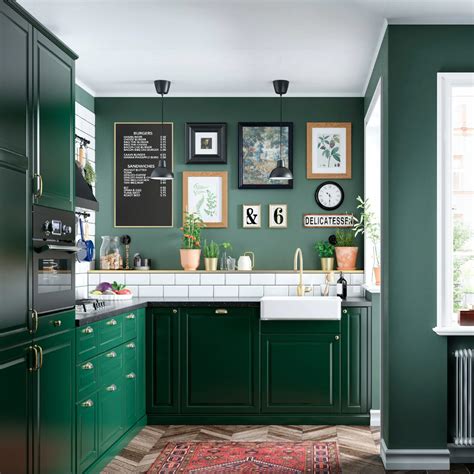 ikea black and white kitchen - Google Search | Green kitchen cabinets, Kitchen inspirations ...