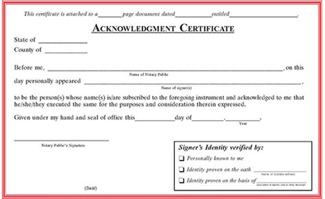 Notary Template Florida | PDF Template