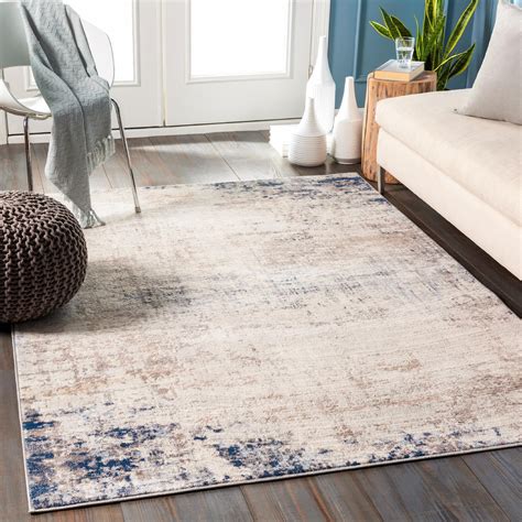 Mark&Day Area Rugs, 7x9 Sherborne Modern Blue Ivory Area Rug (6'7" x 9 ...