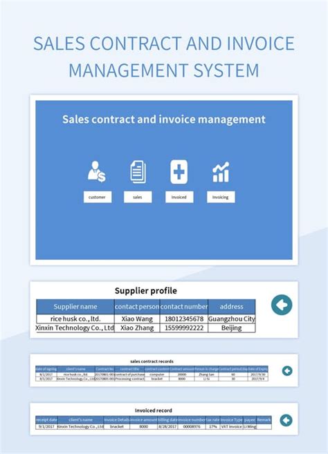 Sales Contract And Invoice Management System Excel Template And Google Sheets File For Free ...