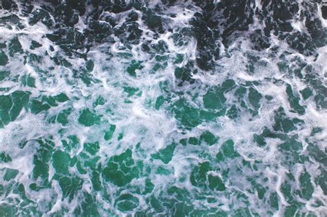 Premium Photo | Sea waves of green water top view