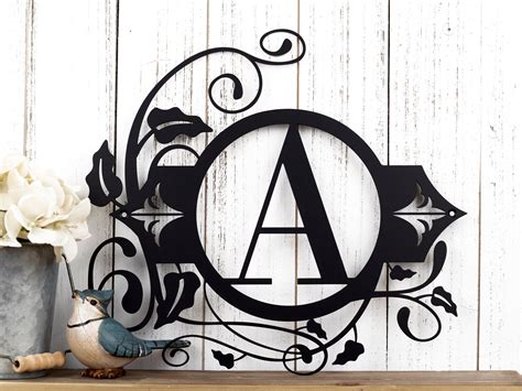 Monogram Metal Wall Art Custom Sign Monogrammed Letter Sign - Etsy