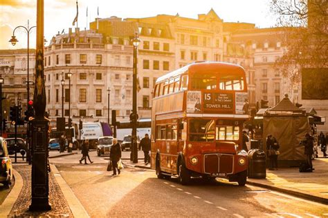 Vintage London Bus at Sunset Royalty Free Photo