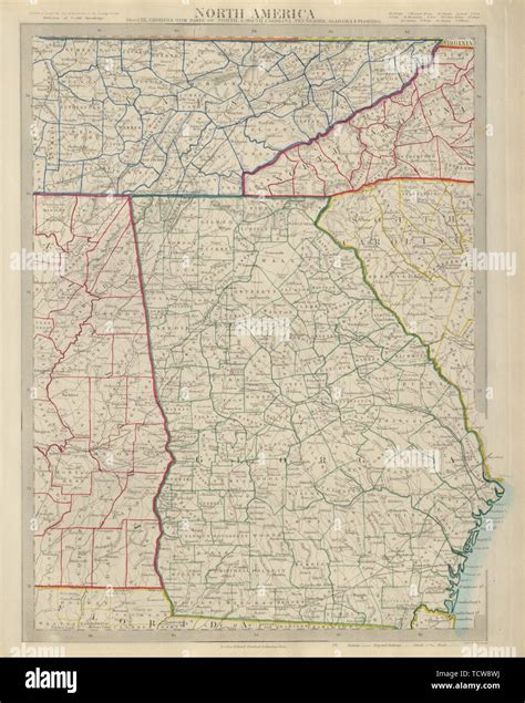 GEORGIA, Eastern Alabama & Tennessee, Western Carolinas. SDUK 1874 old ...