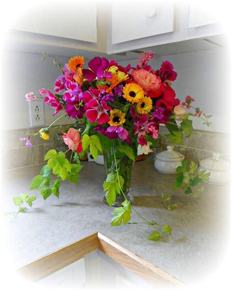 A mix of homegrown flowers including green hops to make a stunning foral arrangement. Another ...