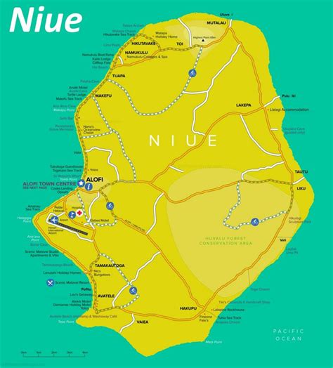 Niue Tourist Map - Ontheworldmap.com