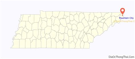 Map of Mountain City town, Tennessee - Thong Thai Real